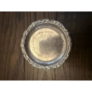 Vintage Silver-Plated EP on Steel Round Platter - 4” Diameter